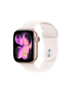Apple Watch Series 11 (2025) GPS 42 mm Boîtier Aluminium Or Rose avec Bracelet Sport M/L – Rose Clair