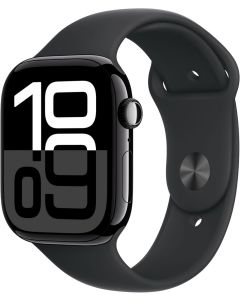 Apple Watch Series 10 46 mm Aluminium Noir Jais - Bracelet Sport S/M - Noir