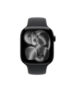 Apple Watch Series 11 GPS 46 mm en aluminium avec bracelet Sport noir – taille M/L – MEUX4QL/A