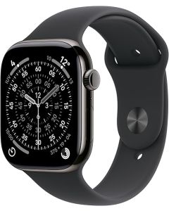 Apple Watch Series 11 (2025) GPS 46 mm Boîtier Aluminium Noir Intense avec Bracelet Sport S/M — Noir