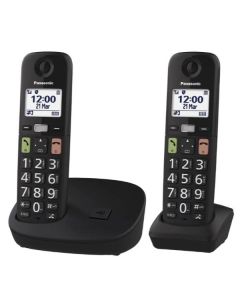 PANASONIC TÉLÉPHONE SANS FIL À GRANDES TOUCHES DUO MAINS LIBRES - KX-TGU112EXB