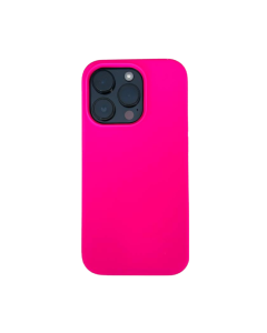 Cover Silicone per iPhone 14 Pro 6,1 Pollici, Antiurto con Fodera in Microfibra - Rosa fluo