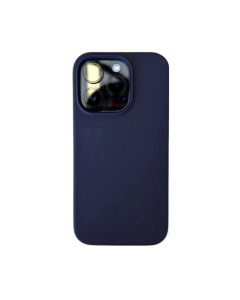 Coque en silicone pour iPhone 14 pro 6,1 pouces, antichoc avec doublure en microfibre - Violet foncé